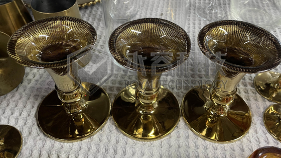 Doppelseitige Goldbeschichtungsmaschine Starke Haftung Zinngold Dekorativ auf Glaswaren