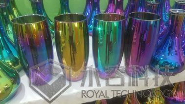 Glas-Shisha-Regenbogen-dekorative Beschichtungen, Vakuumbeschichtung der Glaswaren-PVD, Glasaschenbecher-Regenbogenfarben