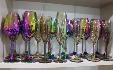 Kristallglas-Vakuum-Überzug, Glas- Aschenbecher, Glas-shisha PVD Regenbogen-Farbbeschichtungen