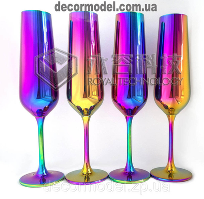 Transparentes Silber PVD-Glasbecher, transparentes Gold, transparentes Regenbogenfarbbeschichten