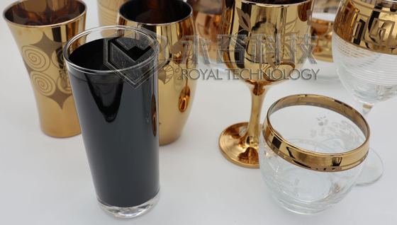 Beschichtungen der Glaswaren PVD Gold, 2 Vergolden der Seiten PVD auf Glasprodukten